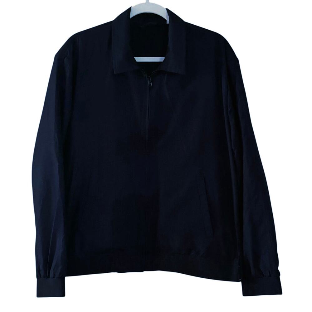 Jos A Bank 1905 Size L Tailored Fit Navy Blue Jacket Windbreaker Mixed Material